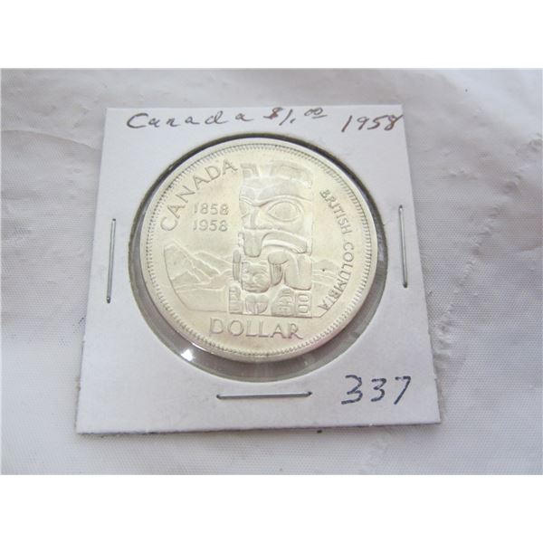 1958 Canadian Silver Dollar