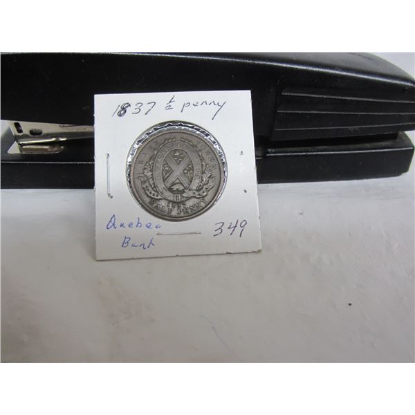 Quebec Bank 1837 Half Cent