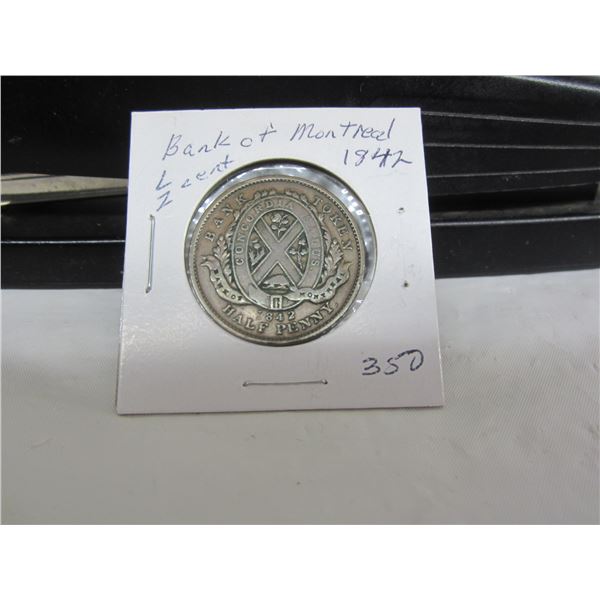 Bank of Montreal 1842 Half Cent