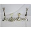 Image 1 : Two Pairs of Silver Plate Candlesticks 7 and 4 inches High