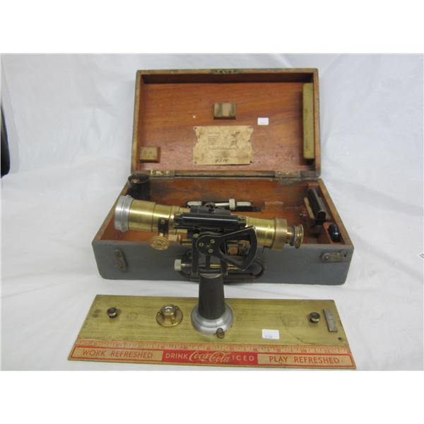 1910 circa Bausch and Lomb Plane Table Alidade Level and Case Very Decent