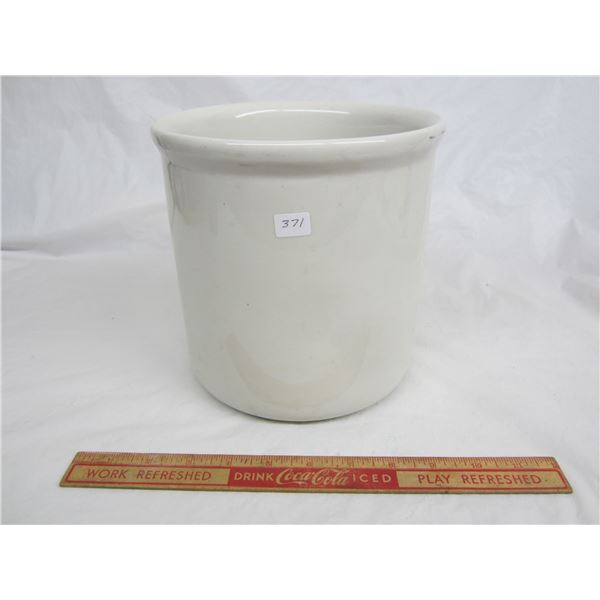White One Gallon Crock marked Hall no damage