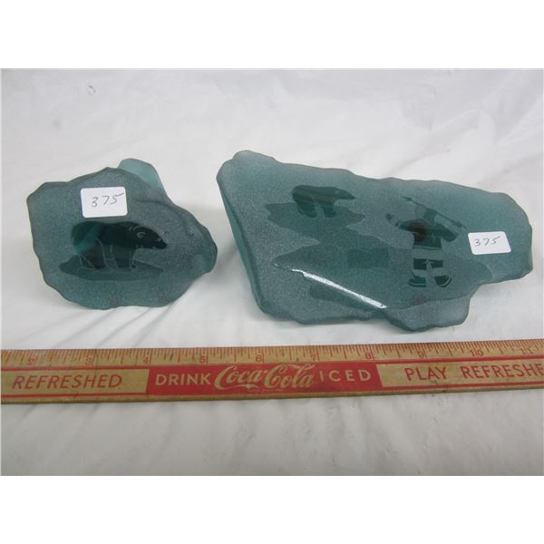 Two pieces of Stone Eskimo Art Work signed Siku