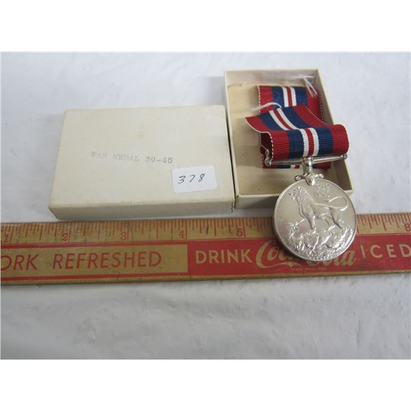 Canadian WW2 War Medal .800 Silver with Box