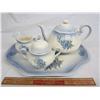 Image 1 : Vintage China Tea Set Teapot , Cream, Sugar, Tray no damage