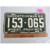 Image 1 : 1956 Saskatchewan License Plate
