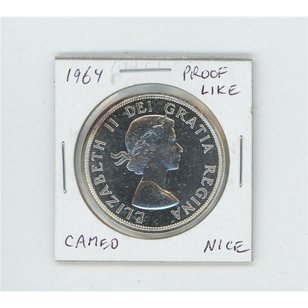 1964 Silver Dollar. Proof Like-65 with Cameo. Nice.
