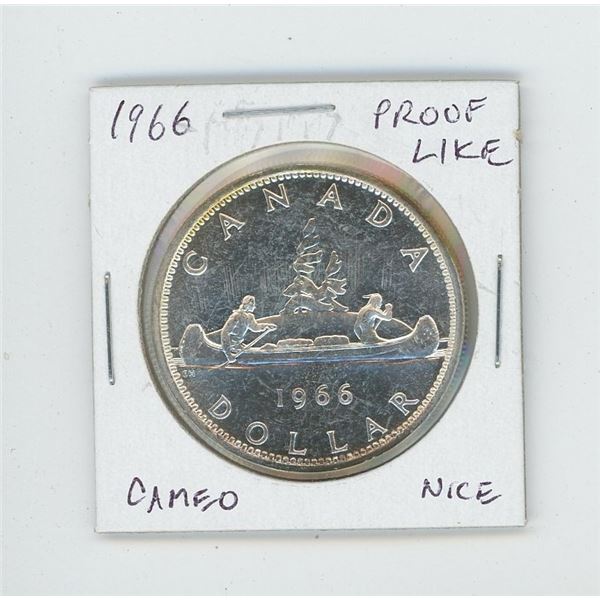 1966 Silver Dollar. Proof Like-65 with Cameo. Nice.