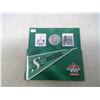 Image 1 : 2012 Saskatchewan Roughriders 25 cents coin and stamp set. Only 15,700 sold. Coin depicts Grey Cup w