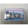 Image 1 : Canadian Quarters of the 20th Century. Set of 4 includes George V, George VI, Elizabeth (silver) and