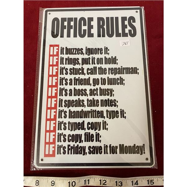Office Rules Sign