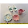 Image 2 : Cute trinket lot - Delft porcelain shoes, Old Foley cream & sugar, Hinode Japan miniplate