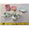 Image 3 : Cute trinket lot - Delft porcelain shoes, Old Foley cream & sugar, Hinode Japan miniplate