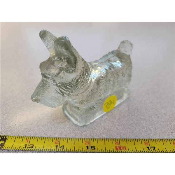 Glass Scotty dog candy container