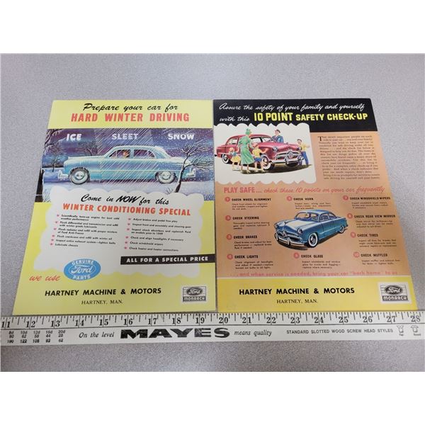 2  1949 Ford Brochures ('49 Ford was the 'car of the year' in 1949