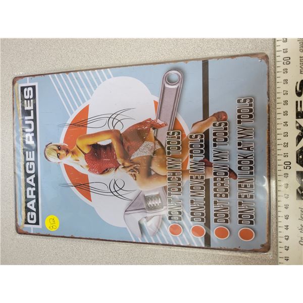 Repro tin sign 12 X 8"