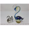 Image 1 : 2 swans - 1 Murano Italy & 1 Birks
