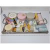 Image 1 : Vintage vanity tray with 22 perfumes & 4 curlers