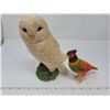 Image 1 : 2 vintage birds covered with velvet-like material