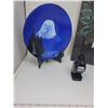 Image 2 : 2 original Eagle paintings & plate stand & Thunderbird carving - canvas 16X20