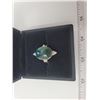 Image 2 : Dark green Zoisite ring - approx 3 karats with crystal in the middle - .925 silver mount - size 10.5