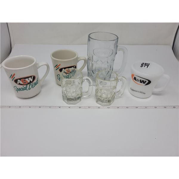 6 A & W mugs