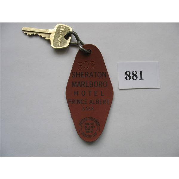 VINTAGE HOTEL KEY FOB - Sheraton Marlboro Hotel - Prince Albert