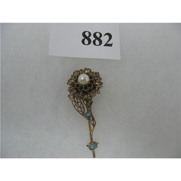 VINTAGE LOOKING  BROOCH PIN - FLORAL DESIGN