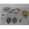 Image 2 : COSTUME JEWELRY - LOT OF 6 LEAF DESIGN - Clips,  Bracelet, Brooches,  and Pin