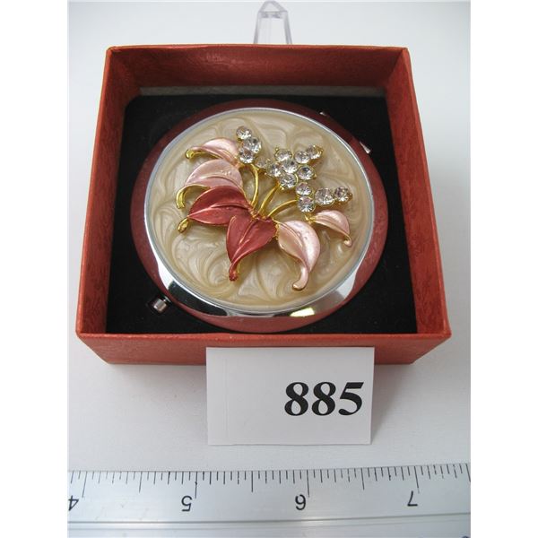 FLORAL DOUBLE MIRROR COMPACT - No Face Powder - New in Box