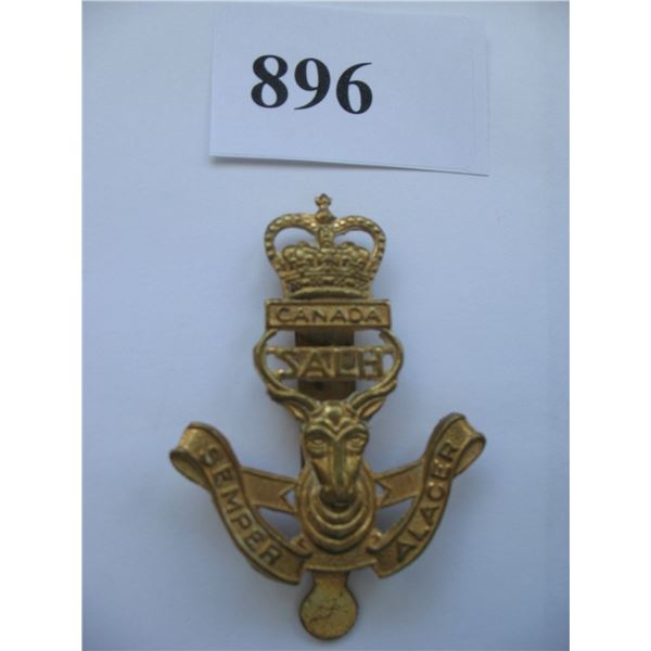 SOUTHERN ALBERTA LIGHT HORSE CAP BADGE - QUEENS CROWN