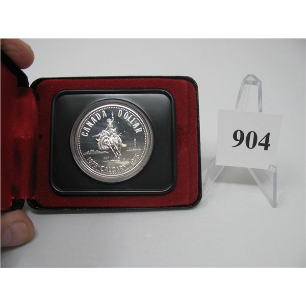 1975 CANADIAN CASED SILVER DOLLAR -  Calgary Centennial