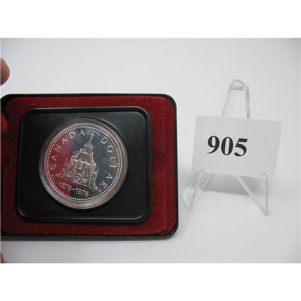 1976 CANADIAN CASED SILVER DOLLAR - Library of Parliament Centennial
