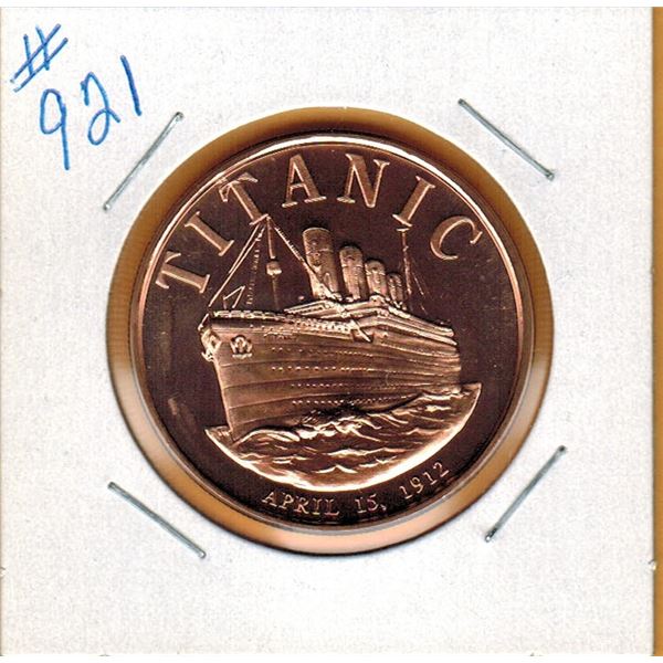 1 OUNCE COPPER  .999 FINE - TITANIC