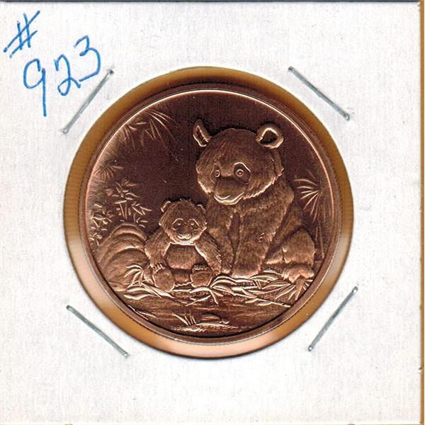 1 OUNCE COPPER  .999 FINE - PANDA'S