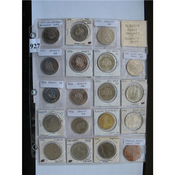 ALBERTA TRADE DOLLARS & MEDALLIONS - Lot of 19 Different
