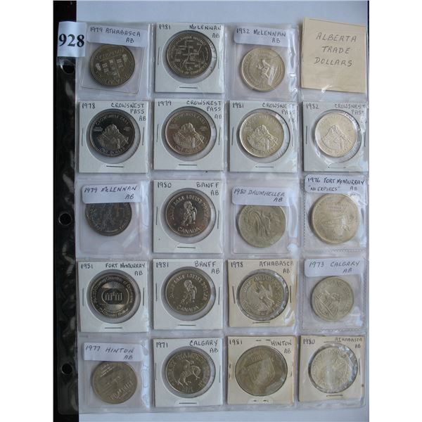 ALBERTA TRADE DOLLARS - Lot of 19 Different