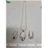 Image 1 : neckalce & earrings set (pierced) stamped .925 Italy