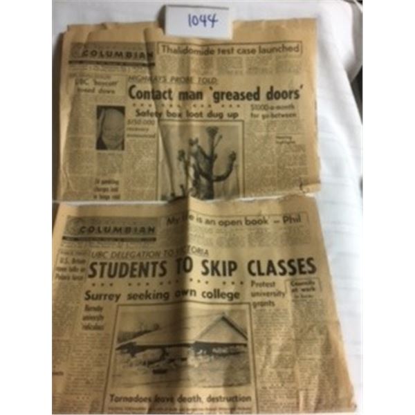1044-LOT OF 2 THE BRITISH COLUMBIAN NEWSPAPER   MAR12,1963 AND MAR13,1963