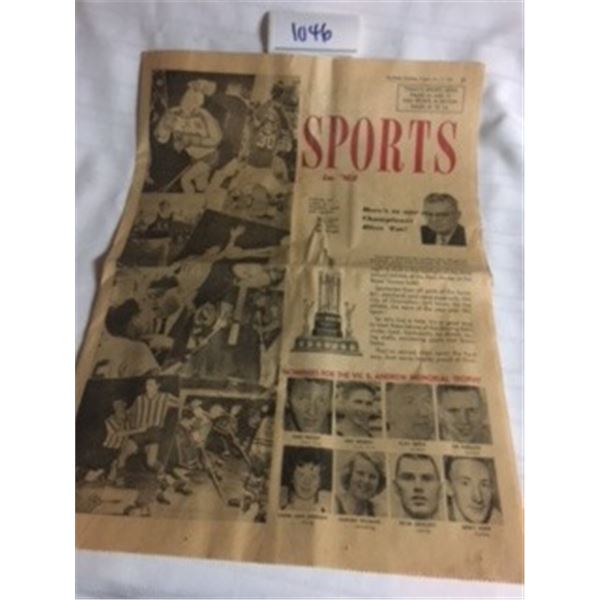 1046-SPORTS IN 1962 SPECIAL EDITION FROM THE BRITISH COLUMBIAN  MARCH 12,1963