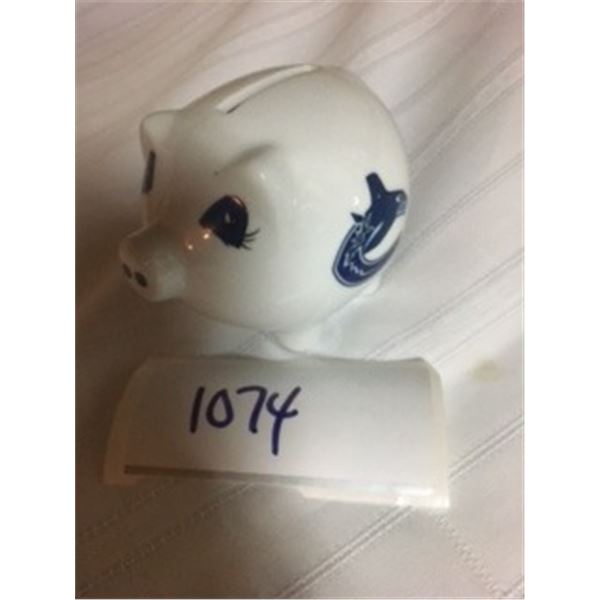 1074-NHL COLLECTOR BANK APPROX 4” NEW WITH TAGS  VANCOUVER CANUCKS