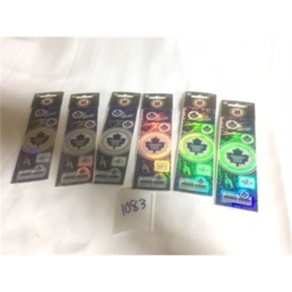 1083-LOT OF 6 SHEETS NHL HOLOGRAPHIC STICKERS… TORONTO MAPLE LEAFS…FACTORY SEALED