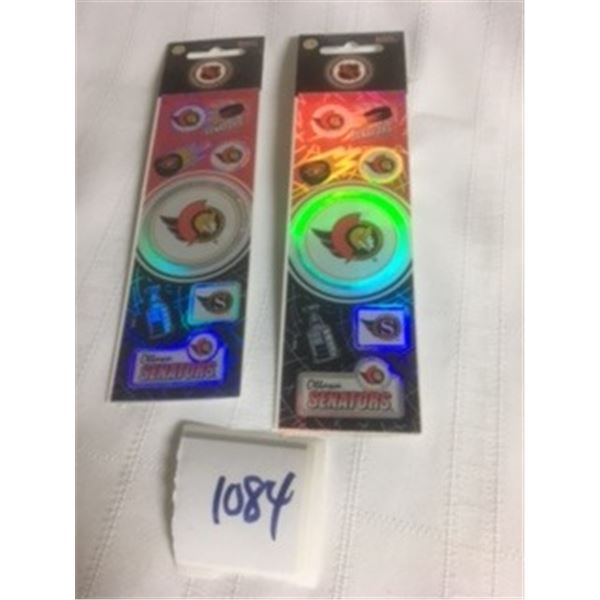 1084-LOT OF 2 SHEETS NHL HOLOGRAPHIC STICKERS..OTTAWA SENATORS.. FACTORY SEALED
