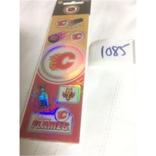 1085-1 SHEET NHL HOLOGRAPHIC STICKERS… CALGARY FLAMES… FACTORY SEALED.