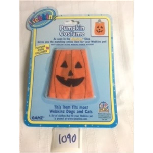 1090-WEBKINZ 1990’S OFFICIAL FACTORY SEALED WITH FEATURE CODE…PUMPKIN COSTUME.