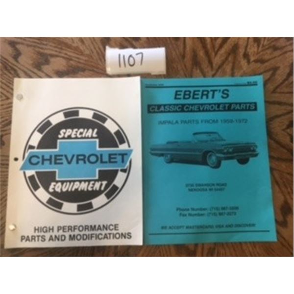 1107-LOT OF 2 CHEVROLET AND IMPALA PARTS AND MODIFICATIONS  GUIDES. 1959-1972