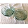 Image 2 : 1108-GREEN GLASS FLORAL MOTIF CASSEROLE DISH 14X9