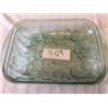 Image 1 : 1109-GREEN GLASS FLORAL MOTIF BAKING PAN 12X8