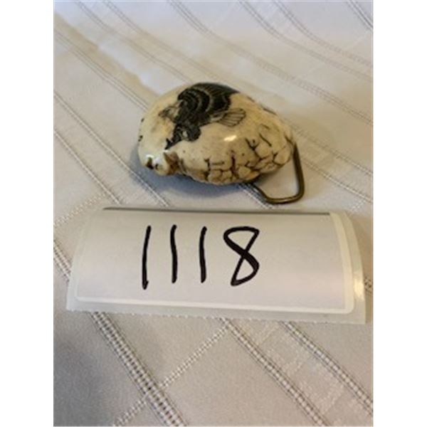 1118-BOB MASSE SIGNED BELT BUCKLE  EAGLE MOTIF  GIFTED 1990S 7 CM LENGTH