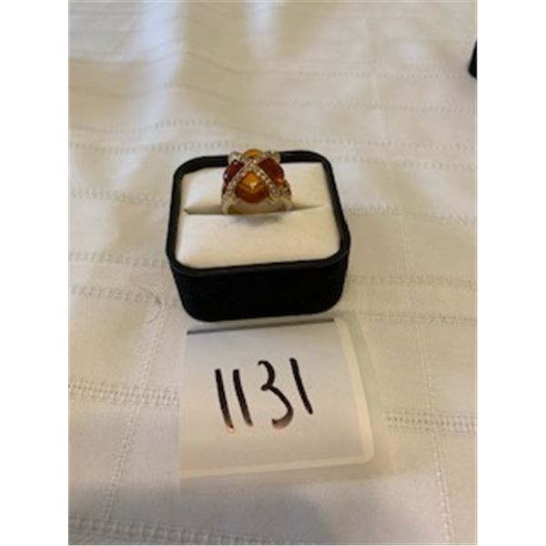 AMBER/RHINESTONE SIZE 7  RING